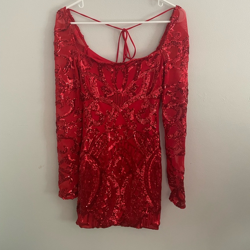 Lucy in The Sky red homecoming/prom dress